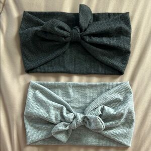 Stylish Black and Gray Knotted Headbands - Set of (2)